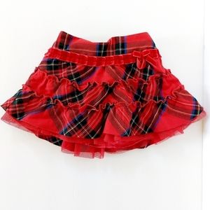 Red Plaid‎ skirt with built in bloomers size 6-9 months Children's place
